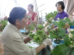A professora Otsuka (esquerda)